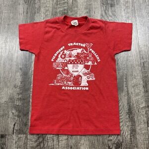 Vintage Piedmont Tractor Pullers PTP T Shirt 80s Stedman Youth M